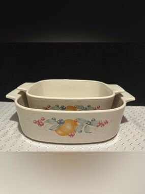 Set Of 2 Corning Ware Abundance Casserole Dishes In EUC